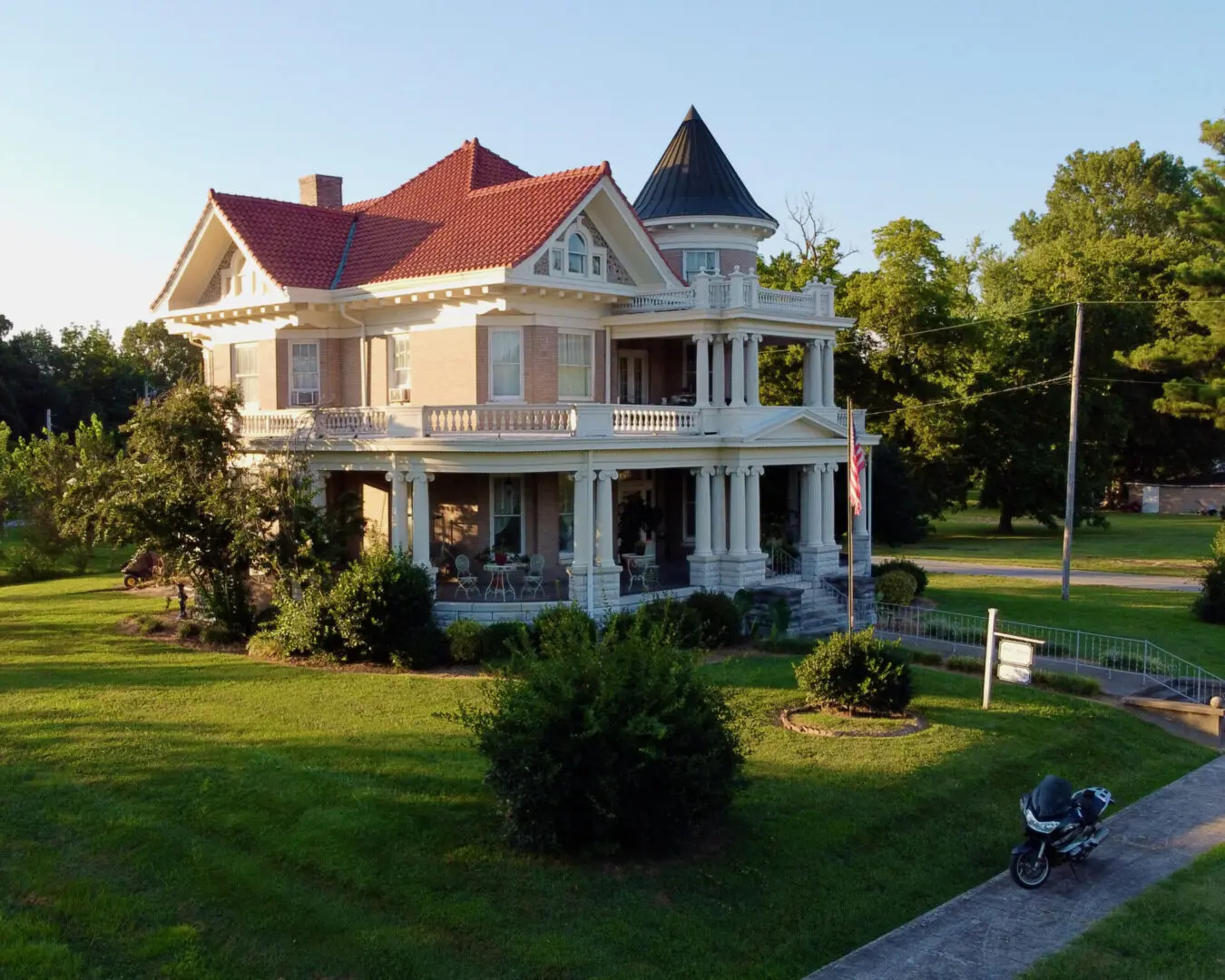 Wall Manor front drone view